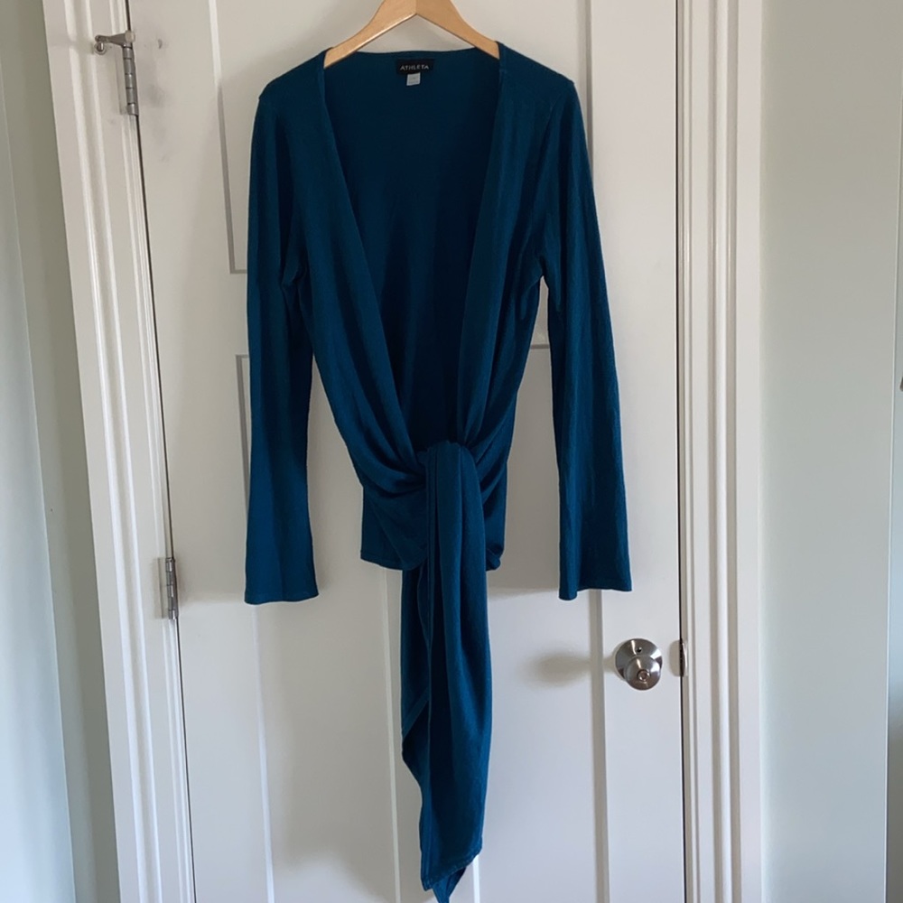 Athleta - Teal sweater-wrap L/XL. Excellent pre-owned condition.